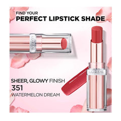 L'Oréal Paris Balm-In-Lipstick, Hydrating Lipstick with Natural Shine, Glow Paradise - 351 Watermelon Dream, 3.5g
