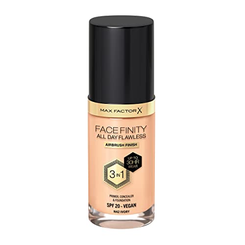 Max Factor Facefinity 3-in-1 Liquid Foundation, SPF 20 - 42 Ivory, 30 ml