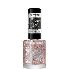 Rimmel London Glitter Nail Polish Top Coat – Disco Diva, 8 ml