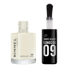 Rimmel London 60 Seconds Nail Polish – 703 White Hot Love, 8ml