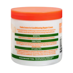 Cantu Shea Butter Leave-In Conditioning Repair Cream for Dry or Damaged Hair, 453g