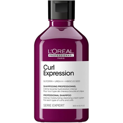L'Oréal Professionnel Serie Expert Curl Expression Moisturising Hydrating Shampoo for Curly and Coily Hair with Glycerin, Urea H and Hibiscus Seed Extract, 300ml