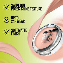 Maybelline Superstay 24H Powder, Waterproof with High Coverage for Matte, Flawless Skin – Shade 10, 9g