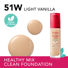 Bourjois Paris Healthy Mix Foundation – 51W Light Vanilla, 30ml