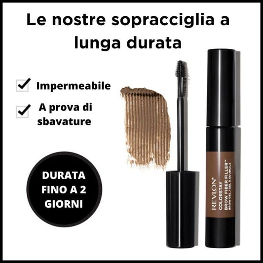 Revlon ColorStay Brow Fiber Filler, Longwearing & Volumising Waterproof Eyebrow Gel, 306 Clear