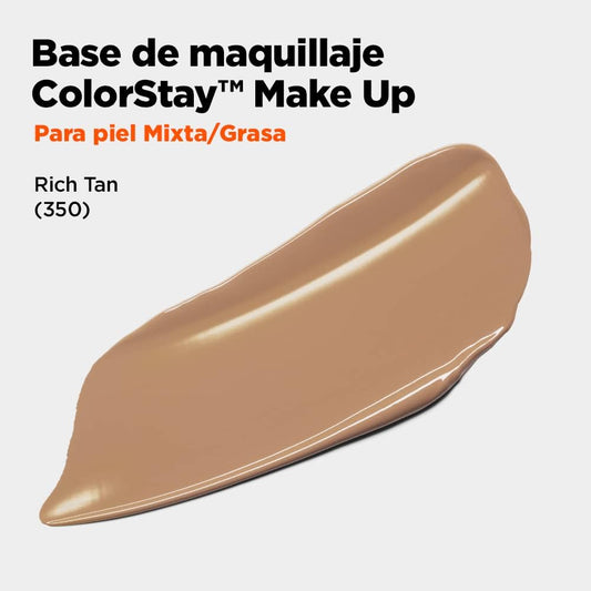 Revlon Colorstay Combination/Oily With Pump, 350 Rich Tan, 30 ml