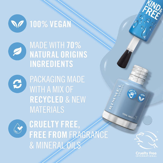 Rimmel London Kind and Free Clean Nail Polish 8ml 152 Tidal Wave Blue