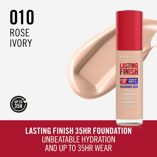 Rimmel Lasting Finish 35Hr Foundation 010 Rose Ivory 30ml