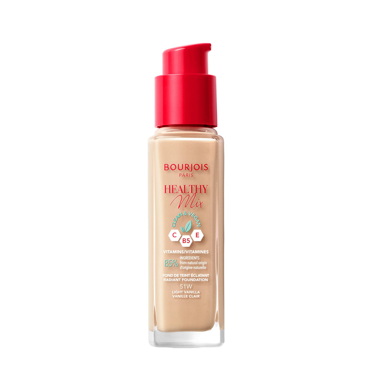 Bourjois Paris Healthy Mix Foundation – 51W Light Vanilla, 30ml