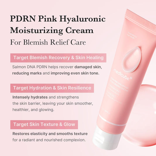 medicube PDRN Pink Hyaluronic Moisturising Cream Hydrating Face Cream with Sodium DNA, 50ml