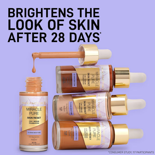 Max Factor Miracle Pure Skin Reset Serum Foundation 10-30 Fair 30ml