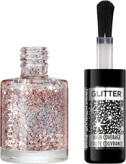 Rimmel London Glitter Nail Polish Top Coat – Disco Diva, 8 ml