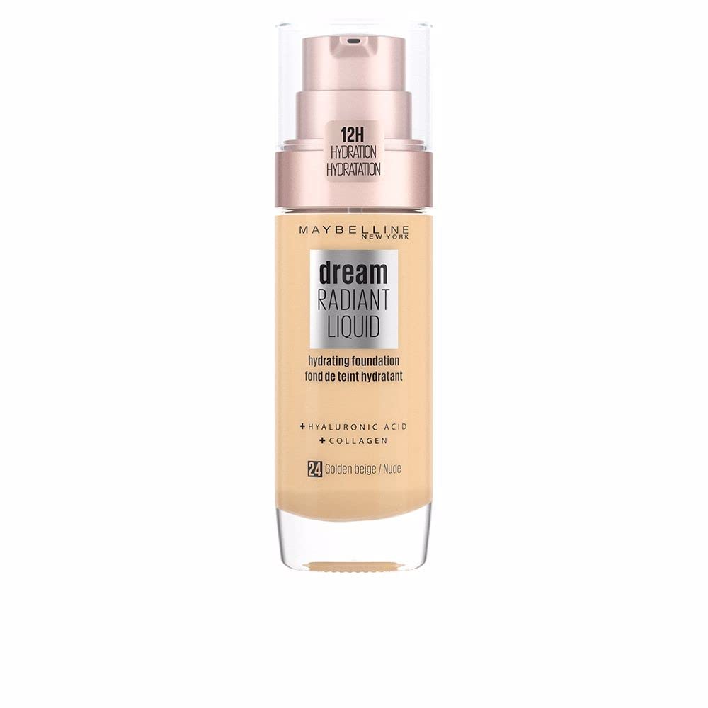 Maybelline Dream Radiant Liquid Hydrating Foundation – Shade 24 Golden Beige Nude, 30ml
