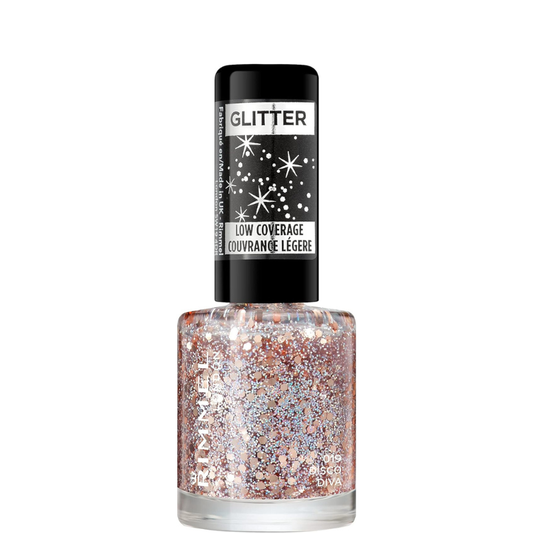 Rimmel London Glitter Nail Polish Top Coat Disco Diva 8 ml