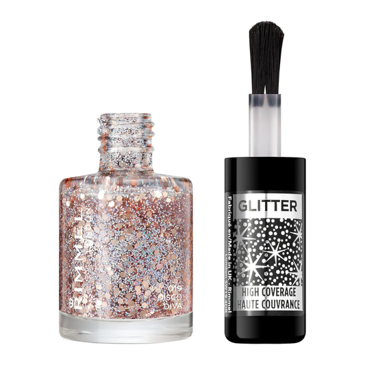 Rimmel London Glitter Nail Polish Top Coat – Disco Diva, 8 ml