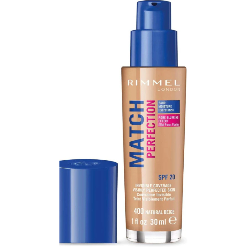 Rimmel Match Perfection Foundation – Shade 400 Natural Beige, 30 ml