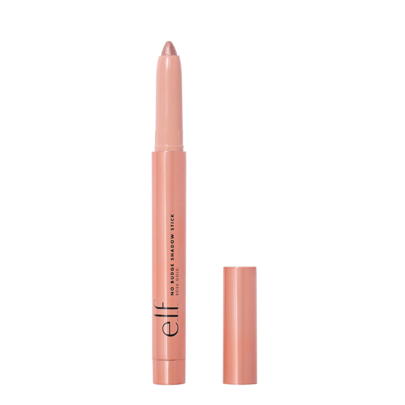e.l.f. No Budge Shadow Stick Metallic Eyeshadow, Longwear & Smudge-Proof, Rose Gold – 1.6g