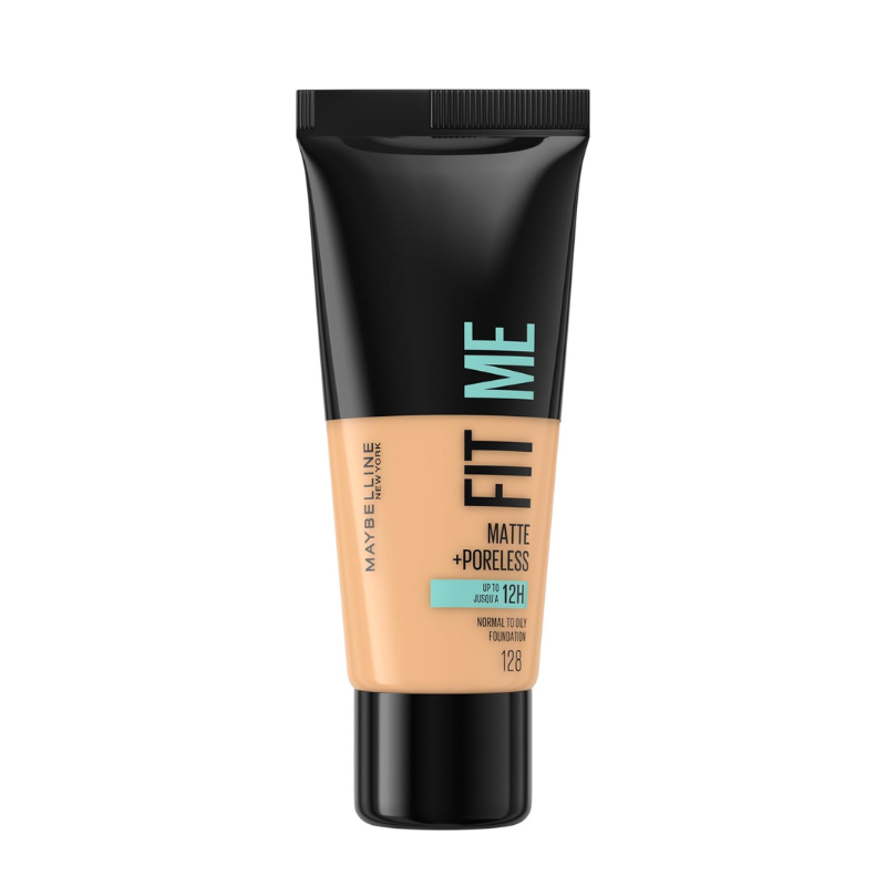 Maybelline Fit Me Matte & Poreless Foundation for Normal to Oily Skin – 128 Warm Nude, 30ml
