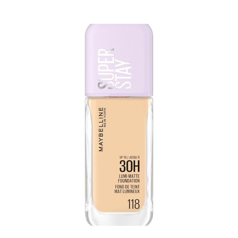 Maybelline New York Super Stay Lumi-Matte Foundation Up to 30 Hours Long-Lasting Wear – 118