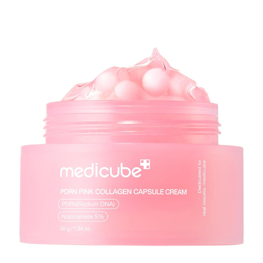 medicube PDRN Pink Collagen Capsule Cream Sodium DNA and Niacinamide 5% Hydrating Firming Face Moisturiser, 55g