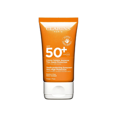 Clarins Youth-Protecting Sunscreen SPF50+ Very High Protection Water-Resistant Face Sun Cream for Wrinkles and Dark Spots – 50ml