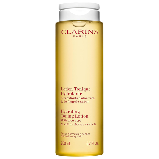 Clarins Hydrating Toning Lotion Alcohol-Free with Aloe Vera & Saffron Extracts for Normal to Dry Skin, 200 ml
