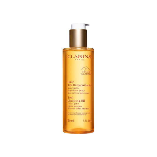 Clarins Total Cleansing Oil, Face Cleanser with Alpine Golden Gentian & Lemon Balm – 150ml
