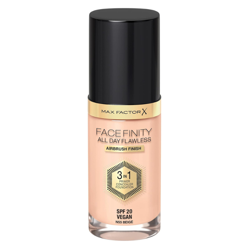 Max Factor Facefinity 3 in 1 All Day Flawless Liquid Foundation SPF20 – N55 Beige, 30 ml
