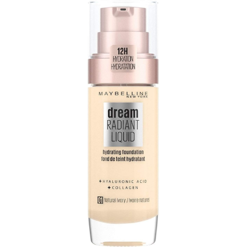 Maybelline Dream Radiant Liquid Foundation – 01 Natural Ivory, 30 ml