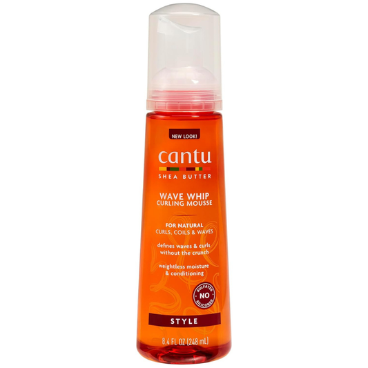 Cantu Natural Hair Wave Whip Curling Mousse for Defined, Bouncy Waves & Curls, 248ml