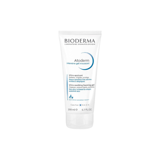 Bioderma Atoderm Ultra-Soothing Foaming Gel for Very Dry, Irritated to Atopic Sensitive Skin, Cleanses, Restores Lipids and Protects - 200 ml