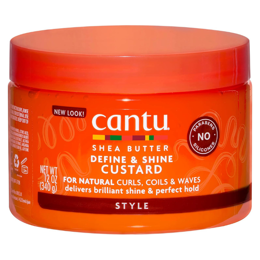 Cantu Shea Butter Natural Hair Define & Shine Custard for Smooth, Defined Curls, 340g
